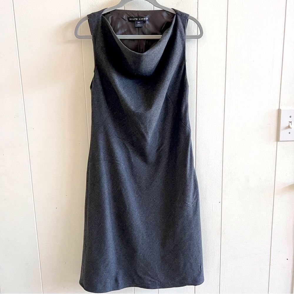 Ralph Lauren Black Label Wool Cashmere Cowl Neck Dress